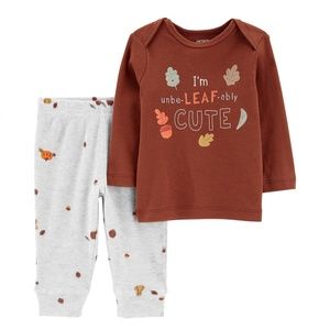 NWT Baby 2-Piece Fall Tee & Pant Set Size 9 Months